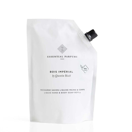 Bois Impérial - Recharge Savon Liquide Corps & Mains 500 ml ESSENTIAL PARFUMS - Parfumerie du Soleil d'Or