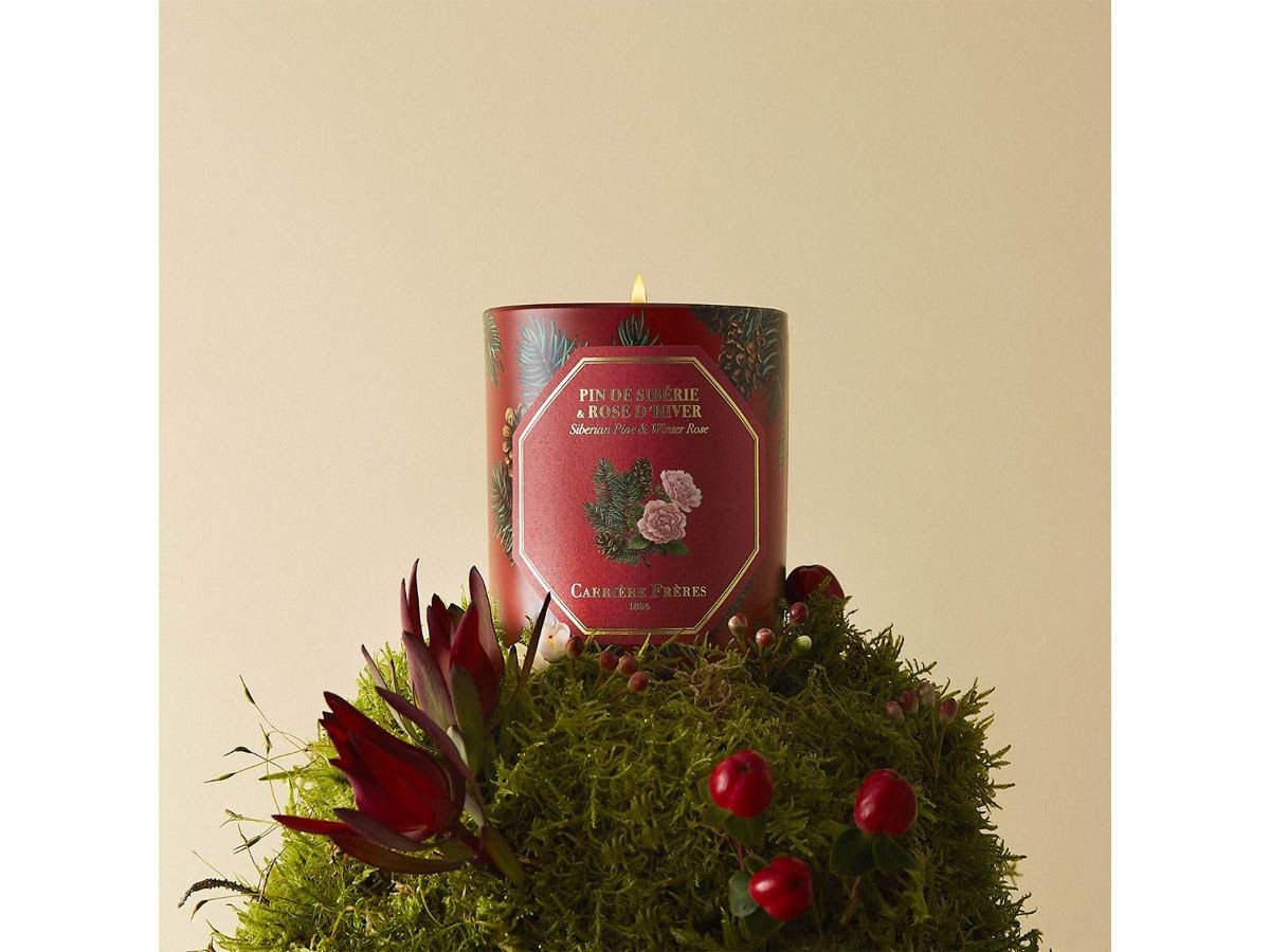 Bougie Pin de Sibérie et Rose d'Hiver CARRIÈRE FRÈRES - Parfumerie du Soleil d'Or