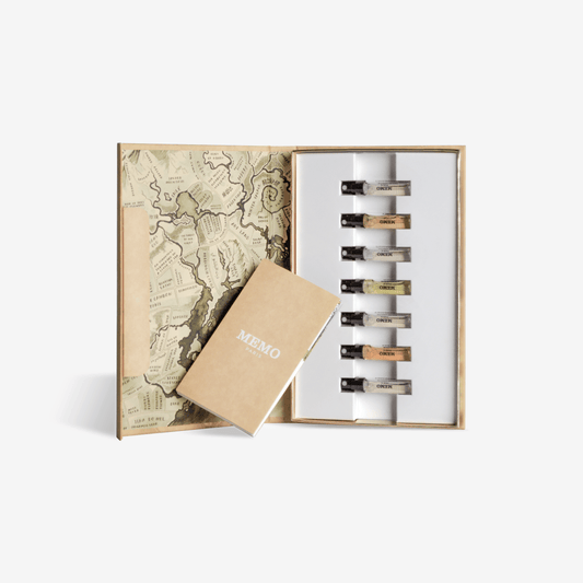 Carnet de route avec 7 échantillons MEMO - Parfumerie du Soleil d'Or