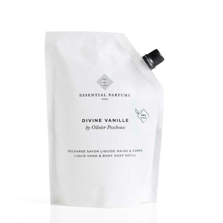 Divine Vanille - Recharge Savon Liquide Corps & Mains 500 ml ESSENTIAL PARFUMS - Parfumerie du Soleil d'Or