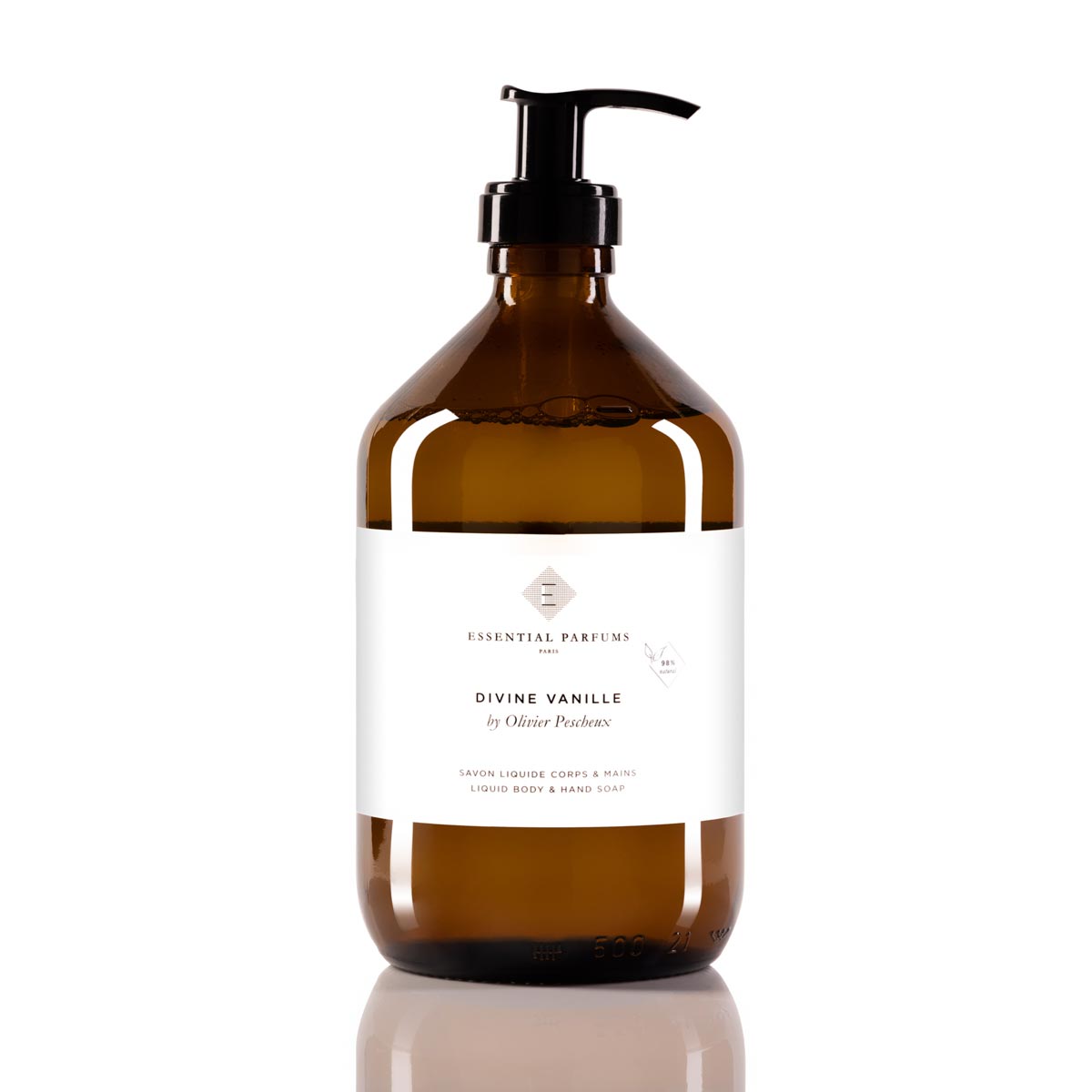 Divine Vanille - Recharge Savon Liquide Corps & Mains 500 ml ESSENTIAL PARFUMS - Parfumerie du Soleil d'Or