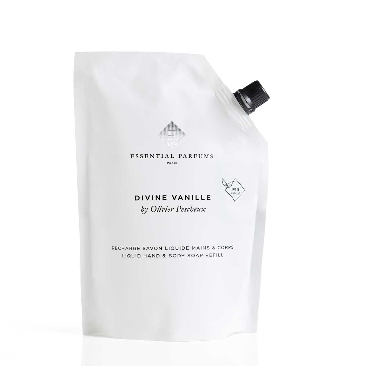 Divine Vanille - Recharge Savon Liquide Corps & Mains 500 ml ESSENTIAL PARFUMS - Parfumerie du Soleil d'Or