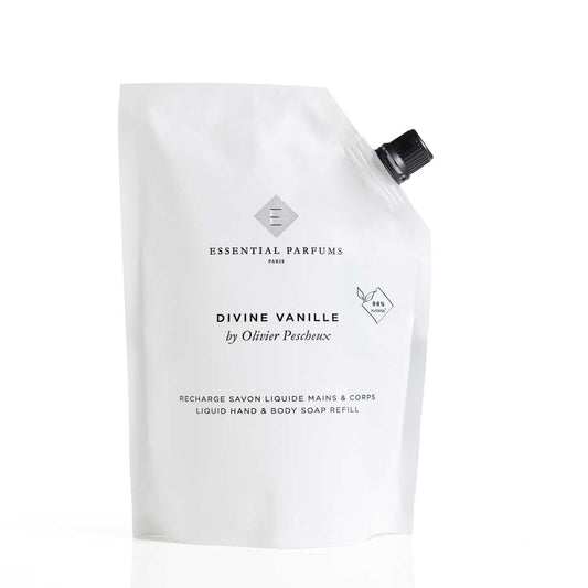 Divine Vanille - Recharge Savon Liquide Corps & Mains 500 ml ESSENTIAL PARFUMS - Parfumerie du Soleil d'Or