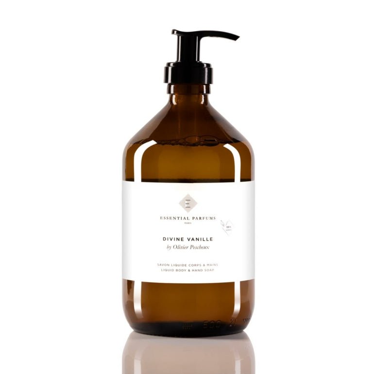 Divine Vanille - Savon Liquide Corps & Mains 500 ml ESSENTIAL PARFUMS - Parfumerie du Soleil d'Or