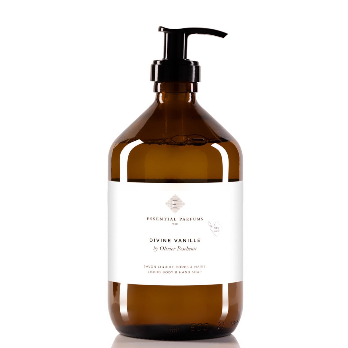 Divine Vanille - Savon Liquide Corps & Mains 500 ml ESSENTIAL PARFUMS - Parfumerie du Soleil d'Or