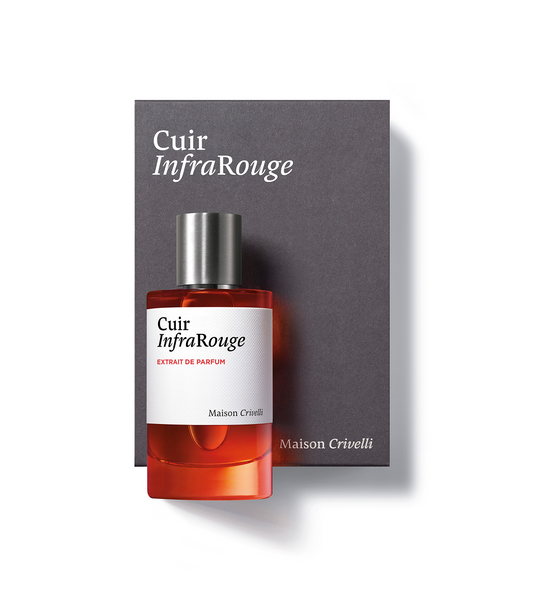 Cuir InfraRouge de Maison Crivelli, extrait de parfum 100 ml avec son étui
