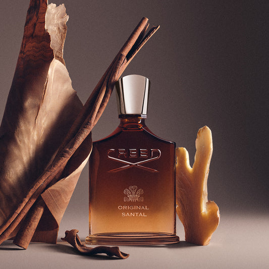 Original Santal de Creed, flacon et matières premières