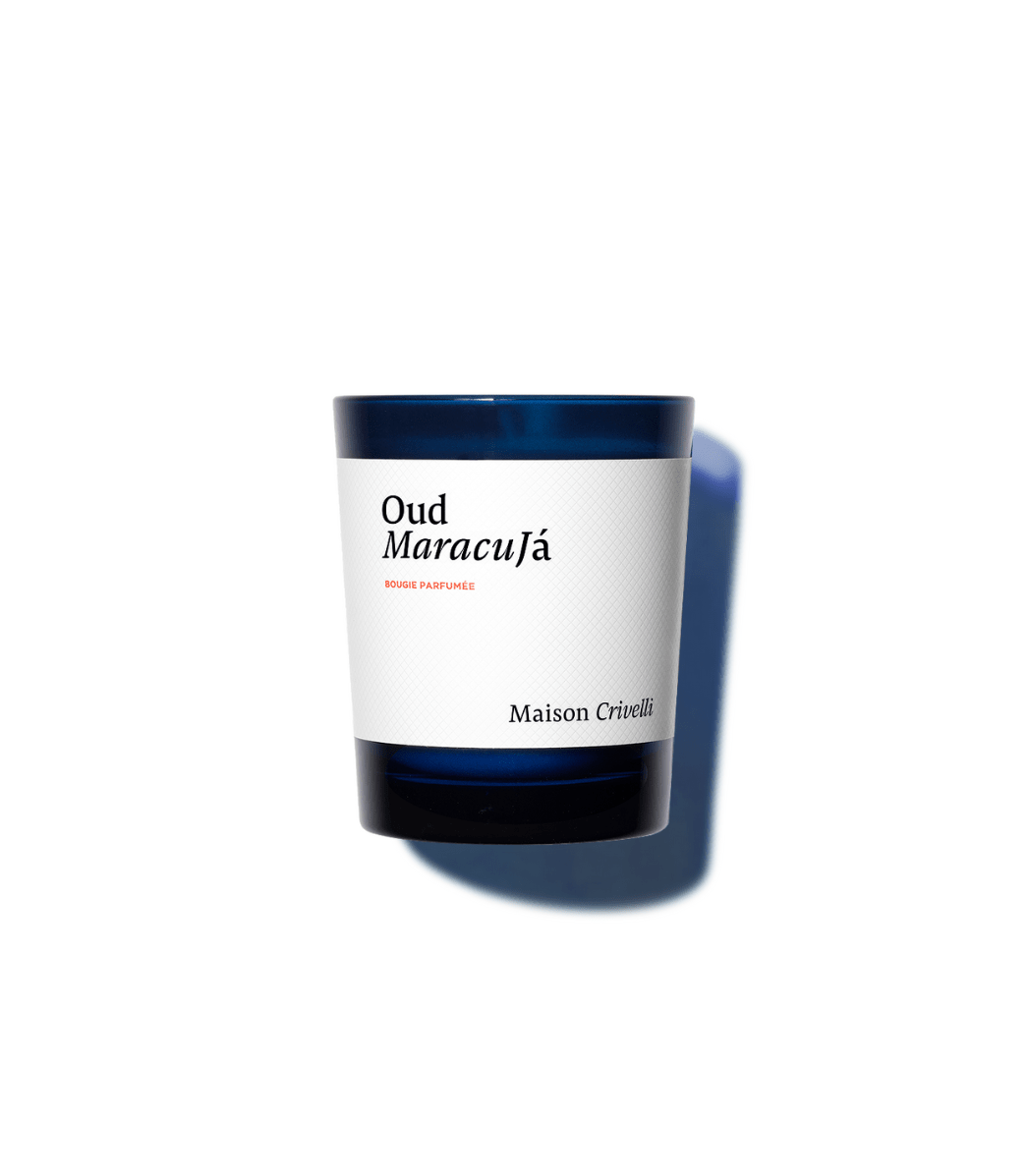 Oud Maracujá scented candle by Maison Crivelli, front view