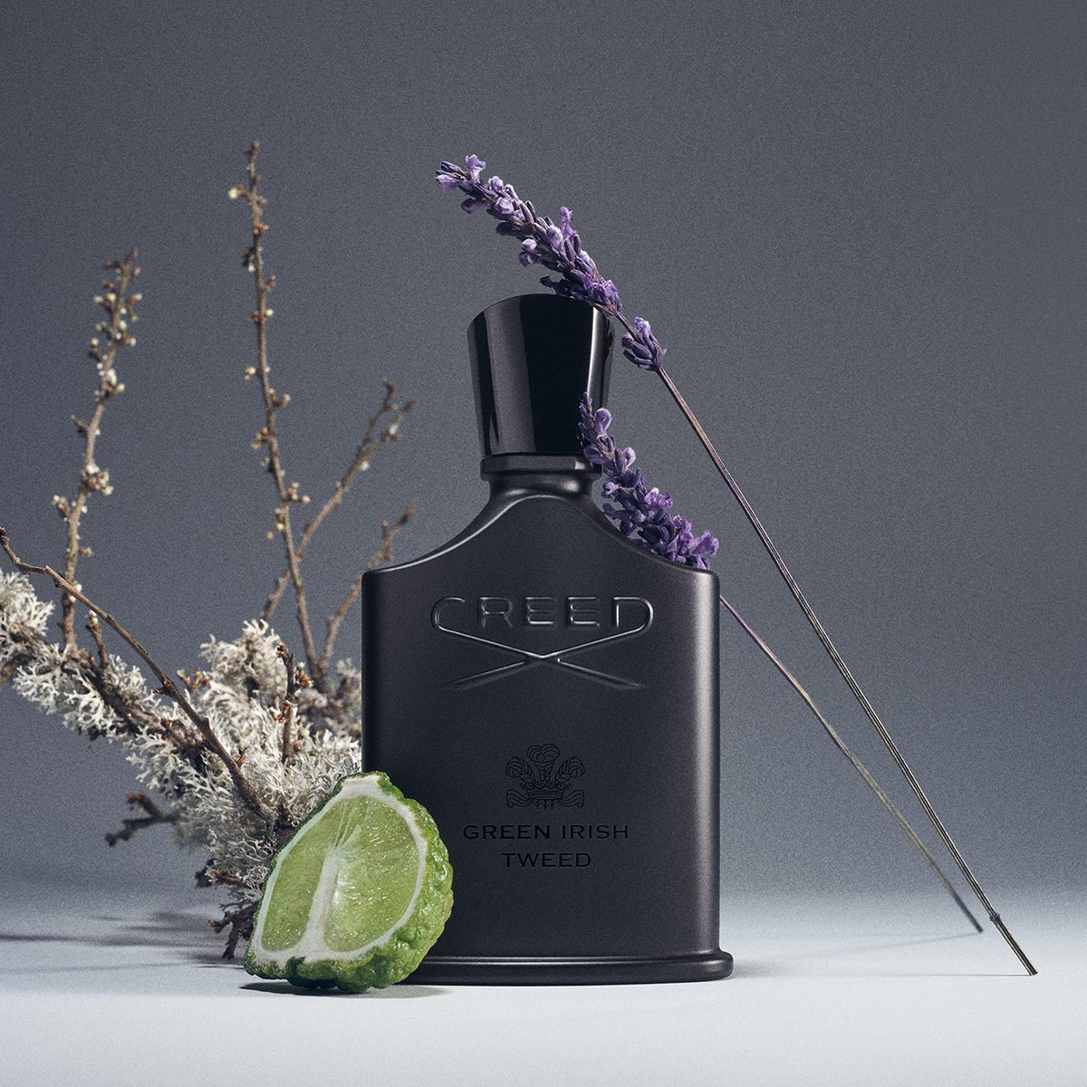 Green Irish Tweed by Creed, bottle with raw materials