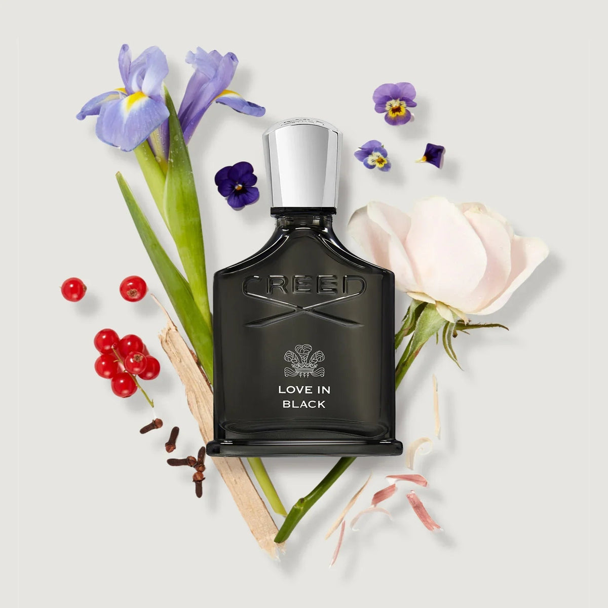 Love In Black de Creed, flacon et matières premières