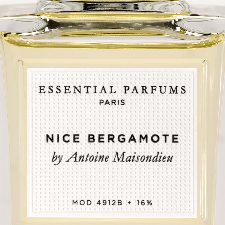 Nice Bergamote by Essential Parfums, label close-up