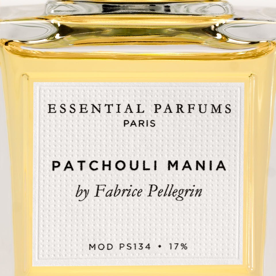 Patchouli Mania by Essential Parfums, label close-up