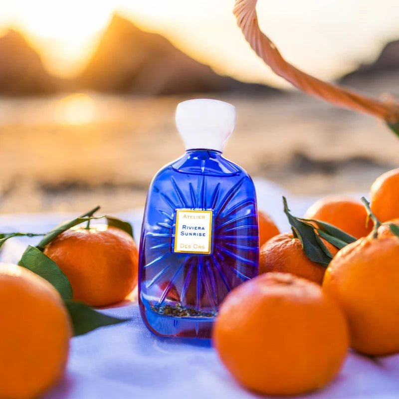 Flacon Eau de Parfum Riviera Sunrise Atelier des Ors orange basilic