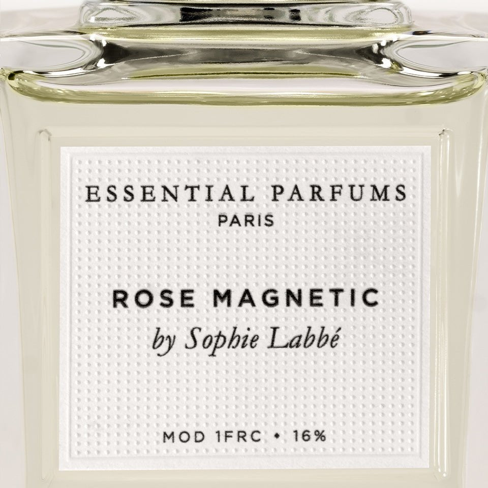 Rose Magnetic by Essential Parfums, label close-up