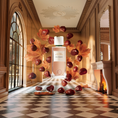 Load image into Gallery viewer, Lumière d'Automne de Solférino Paris entouré de châtaignes et de feuilles d'automne
