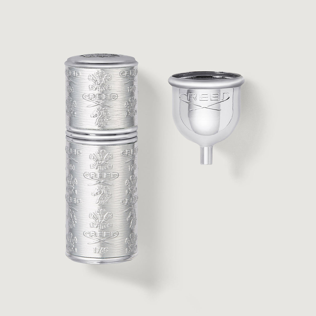 Creed silver and silver travel atomizer, 50 ml